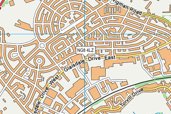 NG8 4LZ map - OS VectorMap District (Ordnance Survey) NG8 4LZ map - OS VectorMap District (Ordnance Survey)