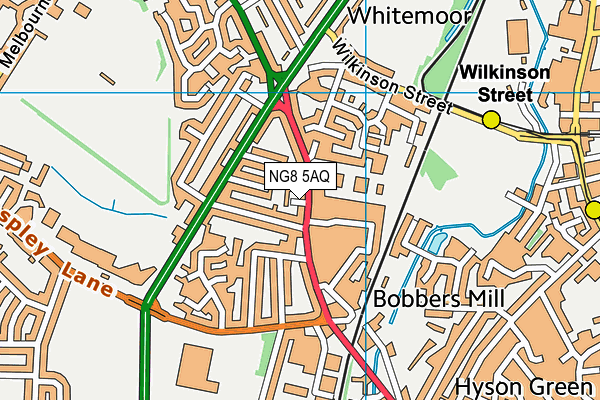 NG8 5AQ map - OS VectorMap District (Ordnance Survey) NG8 5AQ map - OS VectorMap District (Ordnance Survey)