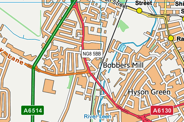 NG8 5BB map - OS VectorMap District (Ordnance Survey) NG8 5BB map - OS VectorMap District (Ordnance Survey)