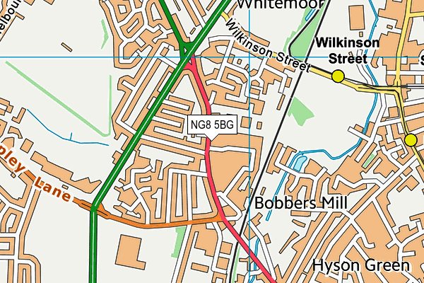 NG8 5BG map - OS VectorMap District (Ordnance Survey) NG8 5BG map - OS VectorMap District (Ordnance Survey)