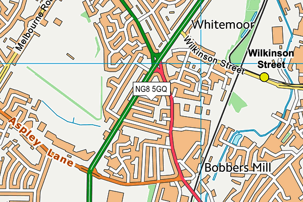 NG8 5GQ map - OS VectorMap District (Ordnance Survey) NG8 5GQ map - OS VectorMap District (Ordnance Survey)