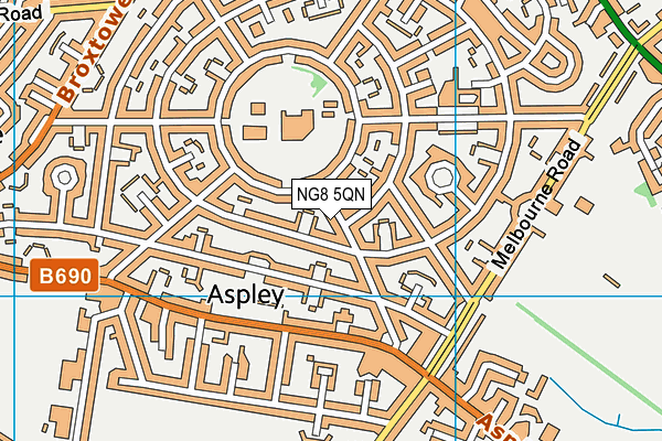 NG8 5QN map - OS VectorMap District (Ordnance Survey) NG8 5QN map - OS VectorMap District (Ordnance Survey)