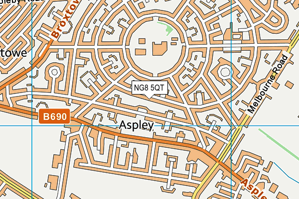 NG8 5QT map - OS VectorMap District (Ordnance Survey) NG8 5QT map - OS VectorMap District (Ordnance Survey)