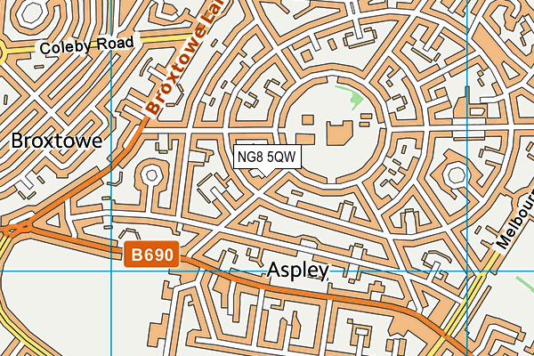 NG8 5QW map - OS VectorMap District (Ordnance Survey) NG8 5QW map - OS VectorMap District (Ordnance Survey)