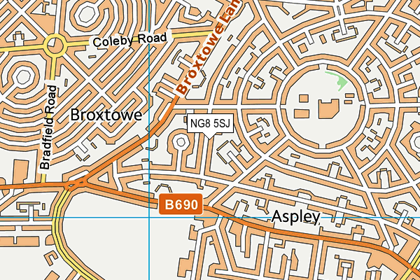 NG8 5SJ map - OS VectorMap District (Ordnance Survey) NG8 5SJ map - OS VectorMap District (Ordnance Survey)