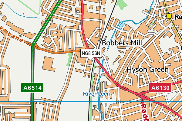 NG8 5SN map - OS VectorMap District (Ordnance Survey) NG8 5SN map - OS VectorMap District (Ordnance Survey)