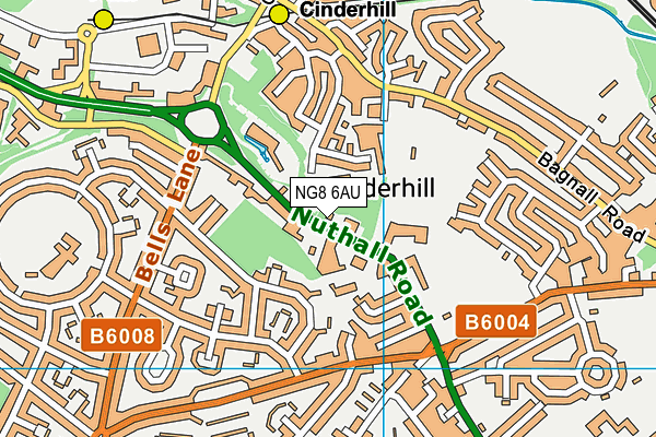 NG8 6AU map - OS VectorMap District (Ordnance Survey) NG8 6AU map - OS VectorMap District (Ordnance Survey)
