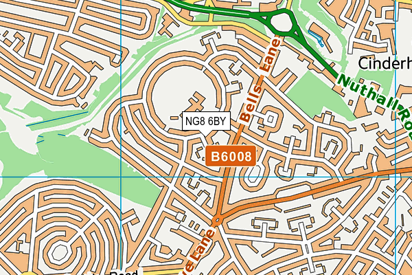 NG8 6BY map - OS VectorMap District (Ordnance Survey) NG8 6BY map - OS VectorMap District (Ordnance Survey)
