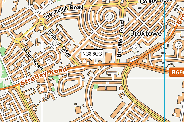 NG8 6GG map - OS VectorMap District (Ordnance Survey) NG8 6GG map - OS VectorMap District (Ordnance Survey)