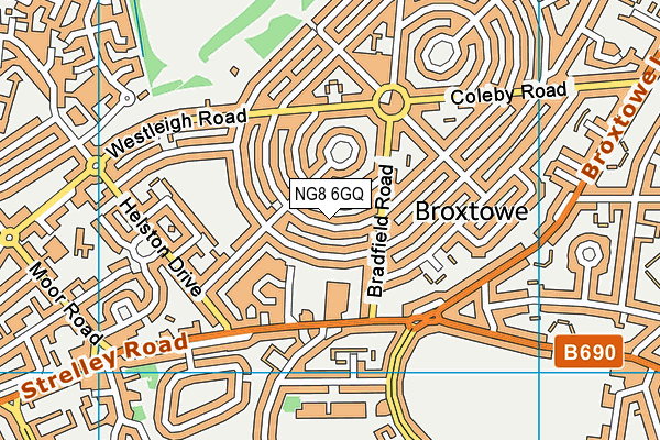 NG8 6GQ map - OS VectorMap District (Ordnance Survey) NG8 6GQ map - OS VectorMap District (Ordnance Survey)