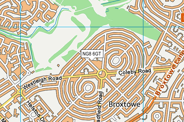 NG8 6GT map - OS VectorMap District (Ordnance Survey) NG8 6GT map - OS VectorMap District (Ordnance Survey)