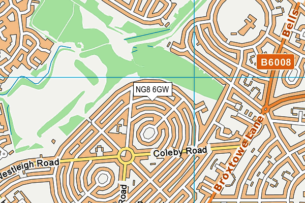 NG8 6GW map - OS VectorMap District (Ordnance Survey) NG8 6GW map - OS VectorMap District (Ordnance Survey)