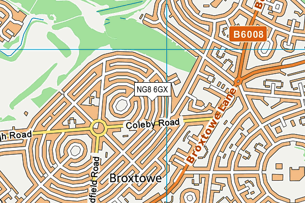 NG8 6GX map - OS VectorMap District (Ordnance Survey) NG8 6GX map - OS VectorMap District (Ordnance Survey)