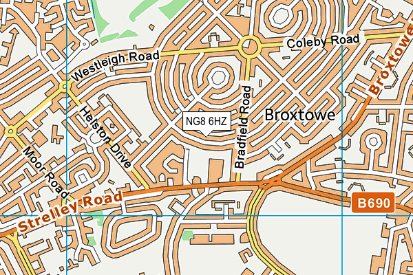 NG8 6HZ map - OS VectorMap District (Ordnance Survey) NG8 6HZ map - OS VectorMap District (Ordnance Survey)