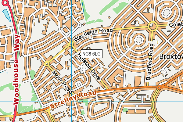 NG8 6LG map - OS VectorMap District (Ordnance Survey) NG8 6LG map - OS VectorMap District (Ordnance Survey)