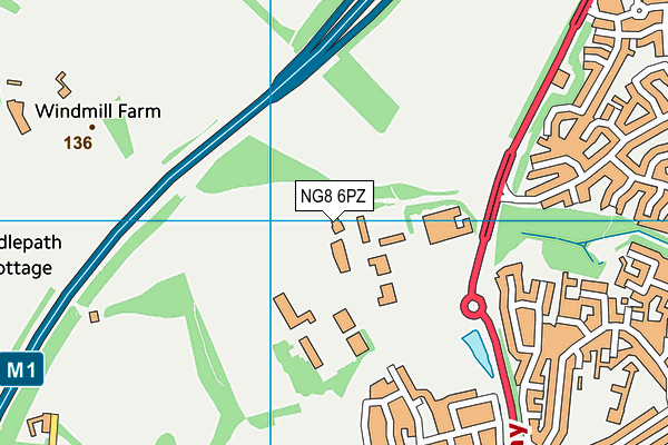 NG8 6PZ map - OS VectorMap District (Ordnance Survey) NG8 6PZ map - OS VectorMap District (Ordnance Survey)