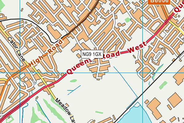 NG9 1GX map - OS VectorMap District (Ordnance Survey) NG9 1GX map - OS VectorMap District (Ordnance Survey)