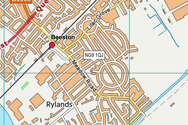 NG9 1QJ map - OS VectorMap District (Ordnance Survey) NG9 1QJ map - OS VectorMap District (Ordnance Survey)