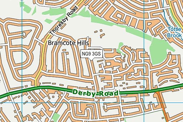 NG9 3GS map - OS VectorMap District (Ordnance Survey) NG9 3GS map - OS VectorMap District (Ordnance Survey)