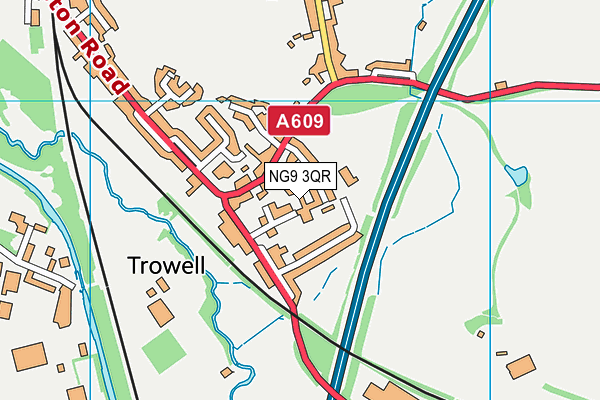 NG9 3QR map - OS VectorMap District (Ordnance Survey)