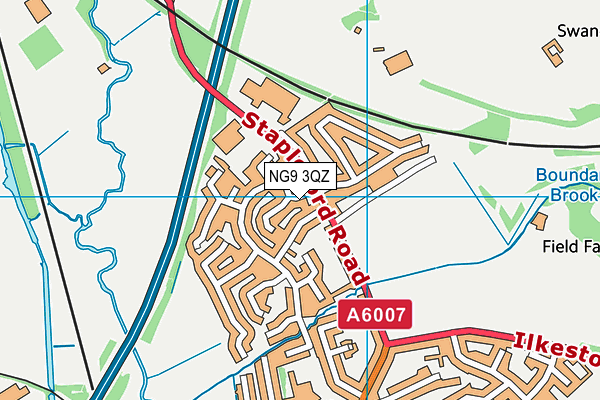 NG9 3QZ map - OS VectorMap District (Ordnance Survey) NG9 3QZ map - OS VectorMap District (Ordnance Survey)