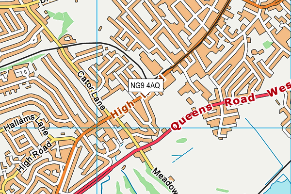 NG9 4AQ map - OS VectorMap District (Ordnance Survey) NG9 4AQ map - OS VectorMap District (Ordnance Survey)
