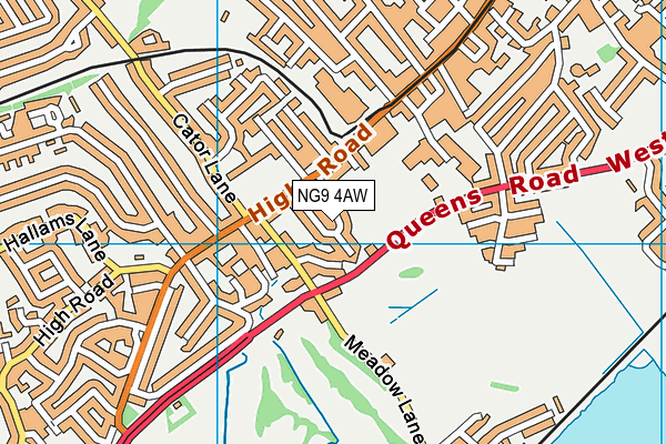 NG9 4AW map - OS VectorMap District (Ordnance Survey) NG9 4AW map - OS VectorMap District (Ordnance Survey)