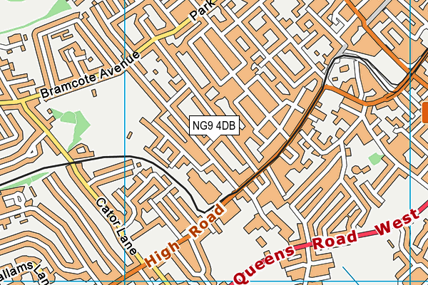 NG9 4DB map - OS VectorMap District (Ordnance Survey) NG9 4DB map - OS VectorMap District (Ordnance Survey)