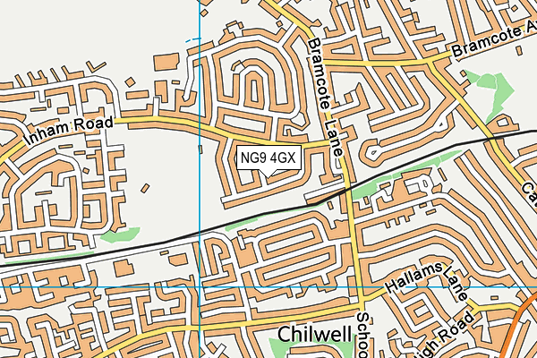 NG9 4GX map - OS VectorMap District (Ordnance Survey) NG9 4GX map - OS VectorMap District (Ordnance Survey)