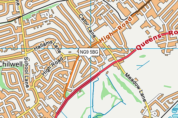 NG9 5BG map - OS VectorMap District (Ordnance Survey) NG9 5BG map - OS VectorMap District (Ordnance Survey)
