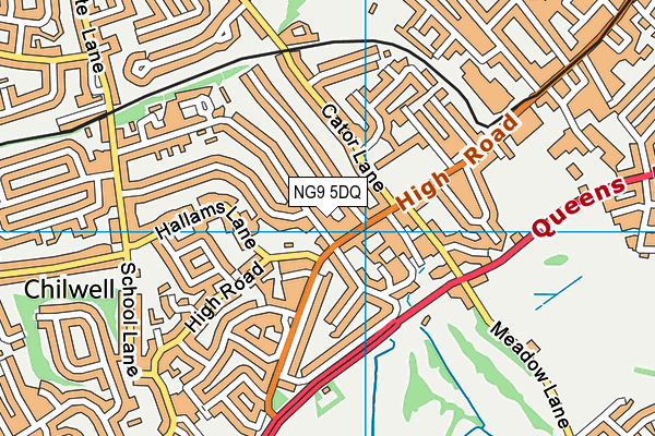 NG9 5DQ map - OS VectorMap District (Ordnance Survey) NG9 5DQ map - OS VectorMap District (Ordnance Survey)