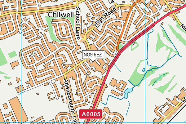 NG9 5EZ map - OS VectorMap District (Ordnance Survey)