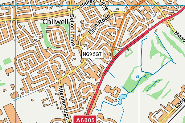 NG9 5GT map - OS VectorMap District (Ordnance Survey) NG9 5GT map - OS VectorMap District (Ordnance Survey)