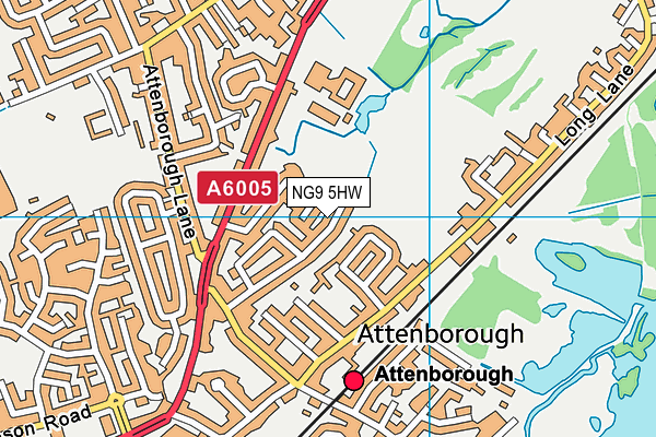NG9 5HW map - OS VectorMap District (Ordnance Survey)