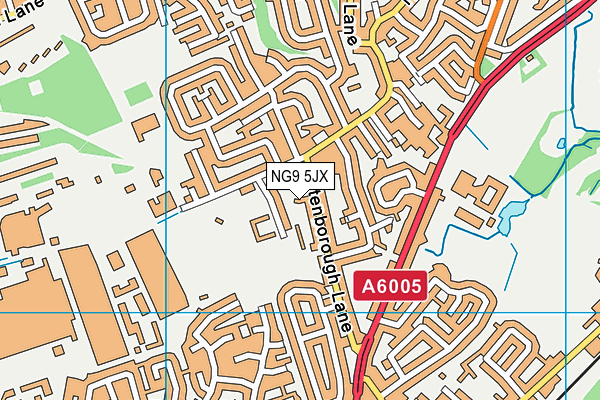 NG9 5JX map - OS VectorMap District (Ordnance Survey) NG9 5JX map - OS VectorMap District (Ordnance Survey)