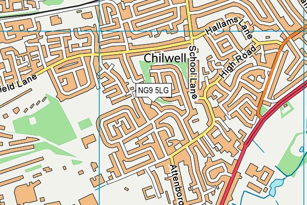 NG9 5LG map - OS VectorMap District (Ordnance Survey) NG9 5LG map - OS VectorMap District (Ordnance Survey)