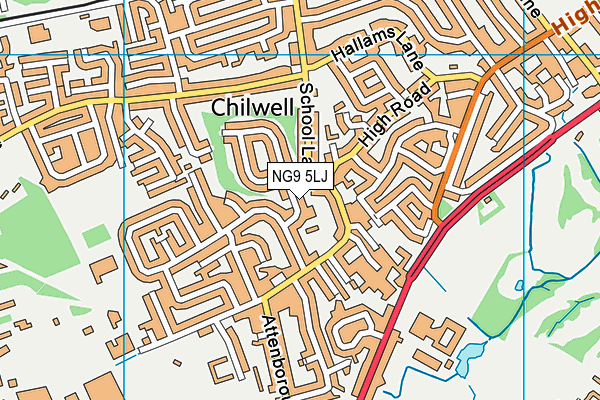 NG9 5LJ map - OS VectorMap District (Ordnance Survey) NG9 5LJ map - OS VectorMap District (Ordnance Survey)