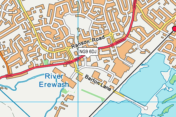 NG9 6DJ map - OS VectorMap District (Ordnance Survey) NG9 6DJ map - OS VectorMap District (Ordnance Survey)