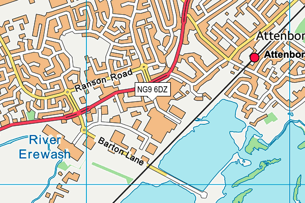 NG9 6DZ map - OS VectorMap District (Ordnance Survey) NG9 6DZ map - OS VectorMap District (Ordnance Survey)