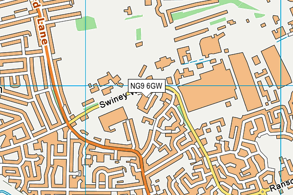 NG9 6GW map - OS VectorMap District (Ordnance Survey) NG9 6GW map - OS VectorMap District (Ordnance Survey)