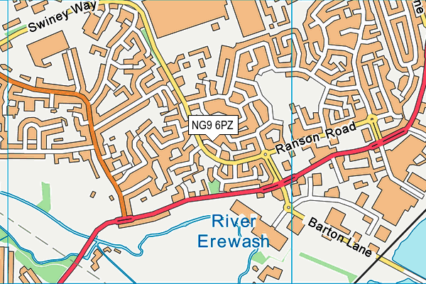 NG9 6PZ map - OS VectorMap District (Ordnance Survey) NG9 6PZ map - OS VectorMap District (Ordnance Survey)