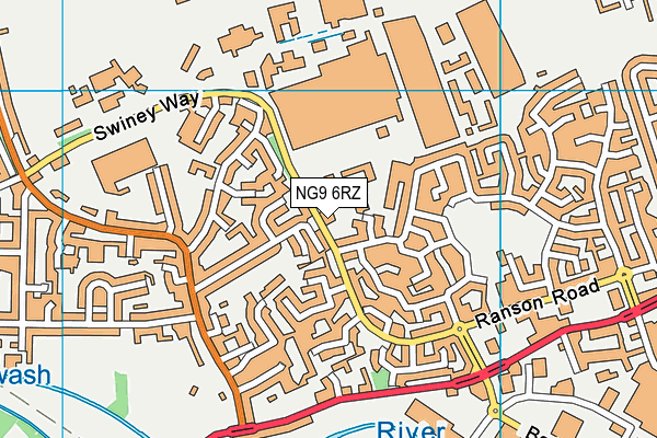 NG9 6RZ map - OS VectorMap District (Ordnance Survey) NG9 6RZ map - OS VectorMap District (Ordnance Survey)