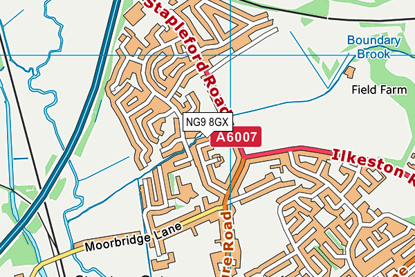 NG9 8GX map - OS VectorMap District (Ordnance Survey) NG9 8GX map - OS VectorMap District (Ordnance Survey)