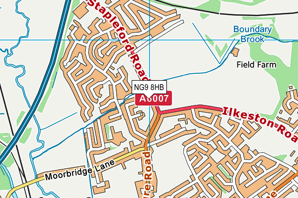 NG9 8HB map - OS VectorMap District (Ordnance Survey)
