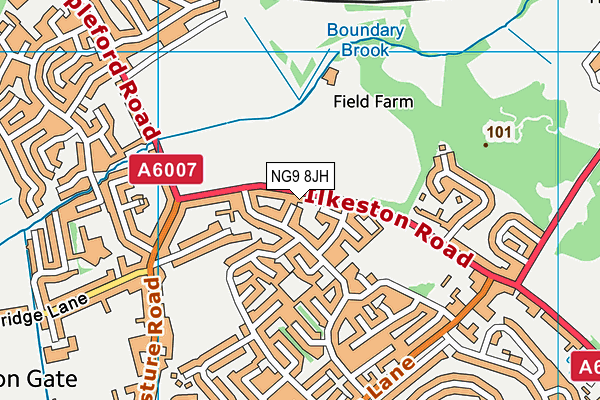 NG9 8JH map - OS VectorMap District (Ordnance Survey)