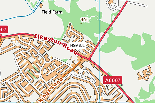 NG9 8JL map - OS VectorMap District (Ordnance Survey) NG9 8JL map - OS VectorMap District (Ordnance Survey)