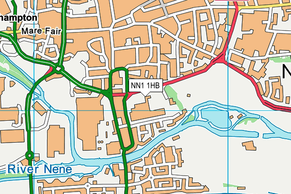 NN1 1HB map - OS VectorMap District (Ordnance Survey) NN1 1HB map - OS VectorMap District (Ordnance Survey)