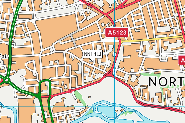 NN1 1LJ map - OS VectorMap District (Ordnance Survey)