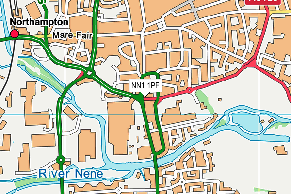 NN1 1PF map - OS VectorMap District (Ordnance Survey) NN1 1PF map - OS VectorMap District (Ordnance Survey)