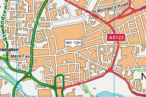 NN1 1QH map - OS VectorMap District (Ordnance Survey) NN1 1QH map - OS VectorMap District (Ordnance Survey)